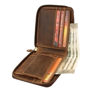 กระเป๋าสตางค์หนังแท้ผู้ชายแบบพับสองตอน รุ่นบาง ป้องกัน RFID ช่องใส่บัตรเยอะ กันน้ำ - Product Image 5