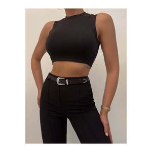 Ceinture à boucle pont pour femme, pour pantalon, veste, robe, chemise - Noir - Argent - Product Image 5