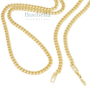 Hip Hop 925 Plata 14K Chapado en oro Cadena cubana Collar de 3mm de ancho VVS Moissanite Venta caliente Collar de cadena cubana - Product Image 1