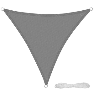 Vela de sombra triangular gris para jardín de 5.0 x 5.0 metros. - Product Image 1