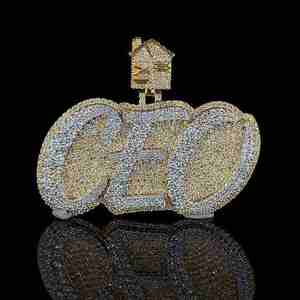 Colgante de diamante de moissanita de corte redondo helado para estilo Hip Hop, colgante de letra personalizado, regalo para hombres, Plata de Ley 925 - Product Image 2