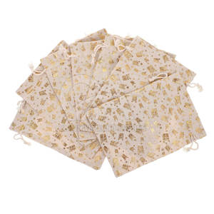 Sacs de Noël personnalisés de couleur unie, sacs à cordon de Noël de haute qualité en stock, sac à cordon de Noël - Product Image 3