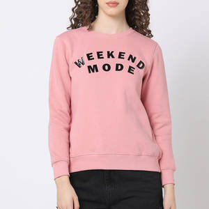 Haute qualité femmes col rond sweat coton polaire imprimé Technique tissu éponge brodé décontracté pour l'hiver - Product Image 1