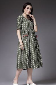 Vestido Étnico de Diseño Tejido de Alta Calidad para Mujer, Elegante Vestido Estampado para Mujer para Fiestas - Product Image 2