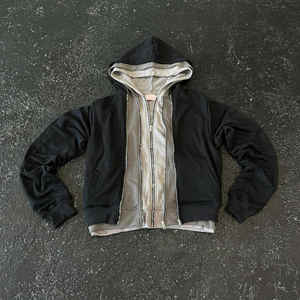 เสื้อฮู้ดมีซิป3ชั้นผ้าคอตต้อนมีฮู้ดโอเวอร์ไซส์3ซิปรูดซิปขึ้นโลโก้ที่กำหนดเองได้ - Product Image 5