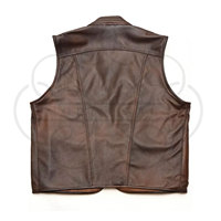 Gilet de chasse personnalisé à chargement frontal avec poches, en cuir véritable légèrement rembourré, pour sports de plein air, portable, été