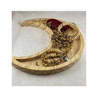 Plateau en bois de design moderne, plateau en bois en forme de demi-lune, service de petit-déjeuner, article de décoration, meilleurs prix