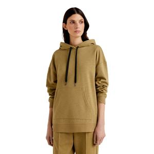 Sweat-shirt à capuche en coton ajusté pour femme avec logo personnalisé, manches longues, coupe courte, lavage à l'acide 3D, tricoté, taille 2XL - Product Image 1