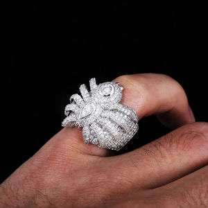 แหวนฮิปฮอปทรงแมงมุมทองคำแท้ 14k ประดับเพชรโมอิสซาไนต์แท้จากผู้ผลิต เหมาะสำหรับทั้งชายและหญิง ใช้เป็นเครื่องประดับงานแต่งงาน - Product Image 5