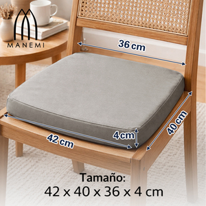 Cuscino per Sedia Impermeabile 42x40x4cm con Fodera Rimovibile con Cerniera, Cinghie di Fissaggio, Imbottitura 100% Fibra di Poliestere, Supporto Lombare, Cuciture Resistenti - Product Image 4