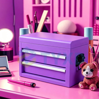 Boîte de rangement en métal TYXD avec 3 tiroirs, organisateur de bureau multi-niveaux pour outils, bijoux, cosmétiques et papeterie