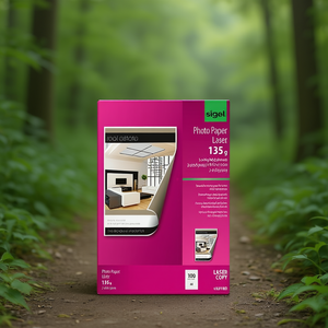 Papel Fotográfico Blanco Brillante SIGEL de Alto Brillo, 135 g/m², Tamaño DIN A4 (21 x 29,7 cm), 100 Hojas/Paquete - Product Image 3