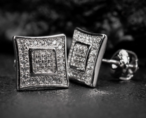 Wholesale High Quality Hip Hop <b>Hoop</b> Earrings Iced Out Studs and <b>Hoop</b> Earrings Set Stainless Steel <b>Silver</b> Plated Unisex for Party - Product Image 2