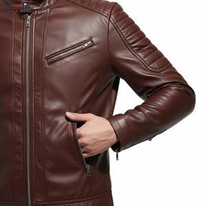 Chaqueta de Invierno de Cuero Vacuno para Hombre, Personalizada, de Alta Calidad, con Cuello Mao, Resistente al Agua, Cortavientos, Transpirable, 100% Genuina - Product Image 4