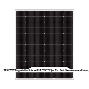 Panel Solar Policristalino TES de 275W con HJT PERC TUV, Certificado, con Marco de Aluminio Plateado - Product Image 2