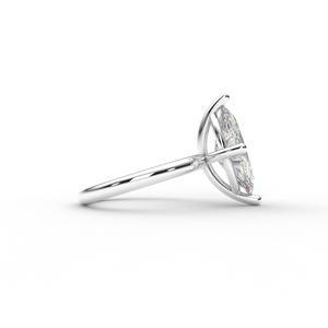 IGI Certified Marquise Cut Lab Grown Diamond Solitaire Engagement <b>Ring</b> in 14K Rose / White & Yellow Gold - Product Image 4