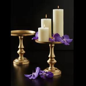 Centres de table coniques modernes Bar de mariage Décor de fête Candélabres en laiton Bougeoirs Chandeliers pour bougies - Product Image 4