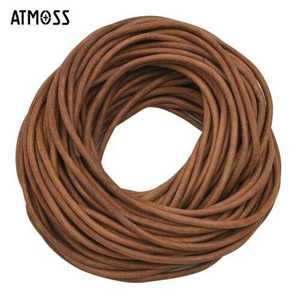 Cordón de cuero redondo natural de calidad superior para fabricación de joyas, correas para perros, manualidades y proyectos de bricolaje disponibles en 3mm 4mm 5mm - Product Image 1