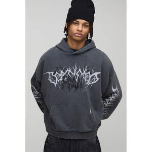 Sudaderas con Capucha de Felpa Personalizadas para Hombre, Tallas Grandes, Alta Calidad, 100% Algodón, Ecológicas, Resistentes al Viento, Invierno, Tinte Liso - Product Image 1