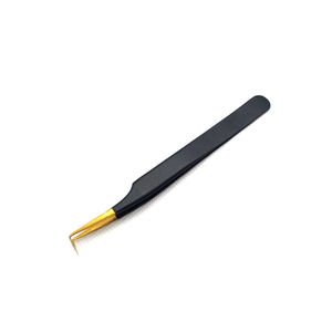 Pinzas para Pestañas Profesionales con Recubrimiento Negro Dorado Antimagnético, Mango Cómodo, Alta Precisión, Herramientas para Extensión de Pestañas, Venta al por Mayor - Product Image 5