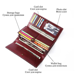Portefeuilles longs en cuir pour hommes au design léger, profil fin, finition lisse, compartiments sécurisés et rangement organisé - Product Image 3