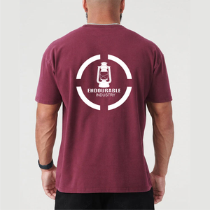 T-shirt d'entraînement de gymnastique surdimensionné en coton pour hommes, vêtements de fitness vierges personnalisés de haute qualité - Product Image 2