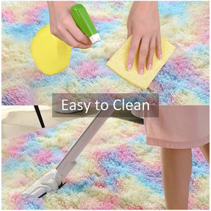 Tapis d'appoint luxueux sur mesure en soie et laine à poils longs de 5-6 mm, moelleux, moderne, abstrait, touffeté, pour la décoration latérale du canapé - Product Image 6