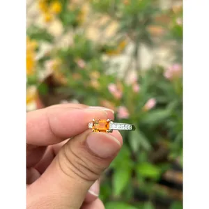 Natural Baguette Citrine <b>Ring</b> 925 Sterling Silver Handmade Gemstone Jewelry Wholesale Supplier - Product Image 4