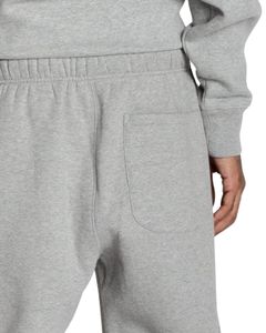 Pantalones deportivos de forro polar gris sólido para hombre, joggers casuales con cintura y puños elásticos, pantalones de descanso de algodón grueso liso - Product Image 5