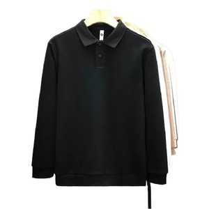 Polo brodé en coton de soie glacée à manches longues pour hommes, vente à chaud, polo décontracté et respirant pour hommes, nouvelle collection automne - Product Image 6