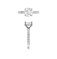 Bague de Fiançailles et de Mariage Solitaire de Luxe en Argent Sterling 925 pour Femme, Zircon Taille Brillant, Sertissage à Griffes, Taille Personnalisable