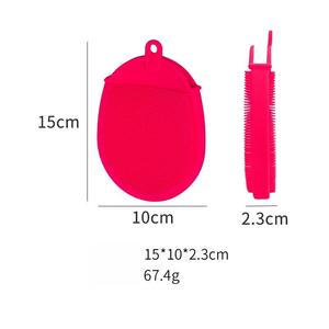 Silicone Double-sided Bathing <b>Brush</b> with Glove Multifunctional Soft Bristles for Baby Bathing & Showering <b>Back</b> Scratching - Product Image 6