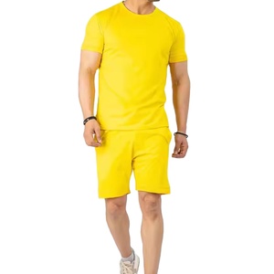 ชุดเซ็ตเสื้อยืดแขนสั้นและกางเกงขาสั้นไซส์ใหญ่สำหรับผู้ชาย ฤดูร้อนใหม่ ผ้าฝ้าย แห้งเร็ว ระบายอากาศได้ดี เหมาะสำหรับออกกำลังกาย แบบ unisex - Product Image 1