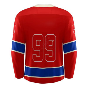 Ropa deportiva de tela de malla transpirable con impresión de logotipo de equipo sublimada MOQ bajo Jersey de hockey sobre hielo - Product Image 2