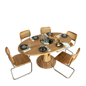 Chất Lượng Cao Keo Gỗ Hình Bầu Dục Hình Dạng Hiện Đại Phong Cách Bằng Gỗ Chân Tự Nhiên Kết Thúc Làm Bằng Tay Thiết Kế Độc Đáo Bằng Gỗ Bàn Ăn - Product Image 2