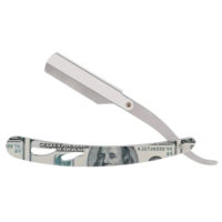 Rasoirs droits vintage de haute qualité à motif dollar en acier inoxydable avec manche en plastique SUNSTAR IMPEX SSI-777 à lame unique pour hommes