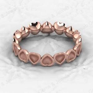 925 Genuine Sterling Silver Semi Mount <b>Ring</b> Ultimate Heart Bezel Eternity <b>Blank</b> Design Resin Ashes Good Keepsake Jewelry - Product Image 3