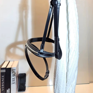 Anatomic Designer Fancy Stitched Raised Flash Noseband Snaffle Jumping Leather Bridle Soft Lined Mono Crown - Product Image 2