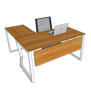 โต๊ะทำงานทรงตัวแอลไม้ไผ่ทันสมัย ขนาด 140x150 ซม. โครงเหล็ก ประกอบง่าย - Product Image 4