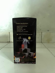 Charbon de coco naturel sans fumée pour chicha, fabriqué à la machine, faible teneur en cendres, haute valeur calorifique, cubes de chicha pour narguilé - Product Image 3