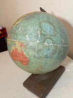 Globe Terrestre Artisanal en Métal Art Déco Classique Vintage Éducatif avec Base en Aluminium pour Maison et Bureau