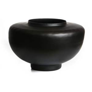 Top vente tendance lisse fini noir couleur moderne métal planteur Vase à fleurs pour la maison hôtel mariage jardin décoration - Product Image 1