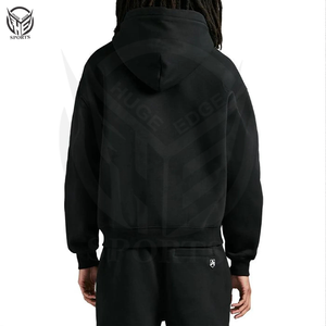 Sweat à capuche d'hiver uni pour homme avec fermeture éclair, 100% coton polaire, écologique, respirant, de haute qualité - Product Image 3