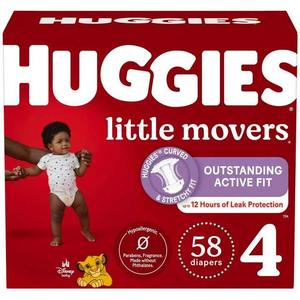 Couches pour bébés Huggies Little Movers, taille 4 (22-37 Lbs), 58 ct - Product Image 2