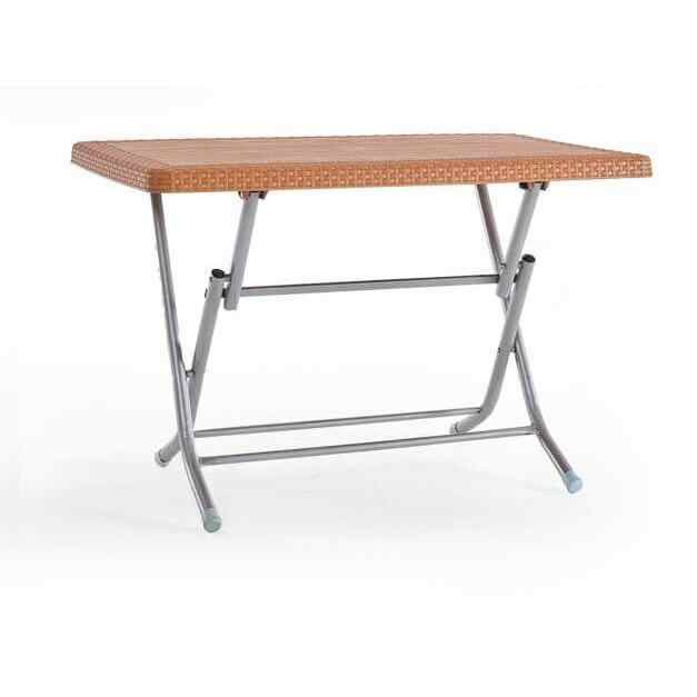 STARS FOLDABLE TABLE WITH RATTAN MOTIF 70X120 TEAK