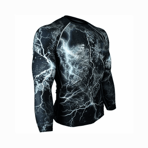 2025 diseño personalizado compresión MMA Rush Guard hombres manga larga en blanco ropa de lucha transpirable Rash Guard hecho a medida - Product Image 5