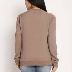 เสื้อสเวตเตอร์คอตตอนคอกลมแขนยาวปักโลโก้ได้ตามต้องการไซส์ใหญ่พิเศษสำหรับฤดูหนาวสีทึบราคา450กรัม - Product Image 4