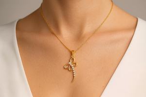 Collar con Colgante de Libélula Inspirado en Mariposas, Chapado en Oro sobre Plata de Ley 925, con Circonitas, Regalo Cristiano Minimalista, Insecto - Product Image 4