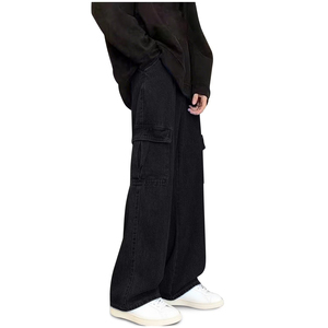 Jeans de style streetwear, denim taille haute, pantalon long à jambe droite, pantalon large, jeans baggy en denim pour hommes - Product Image 5