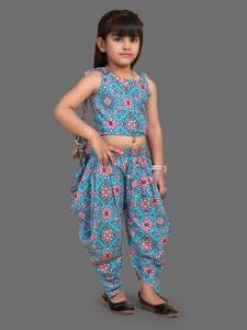 ชุดเสื้อผ้าเด็กพิมพ์ลาย Patola พร้อมกางเกง Dhoti ชุดพื้นเมืองอินเดียแบบดั้งเดิมสำหรับเด็ก งานปาร์ตี้ ตัดเย็บสำเร็จพร้อมใส่สำหรับเทศกาล - Product Image 5